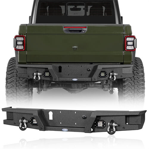Jeep Gladiator JT Rear Bumper with U-Box (2020-2024) - Heavy Duty Off-Road Protection & Storage for Adventure & Towing