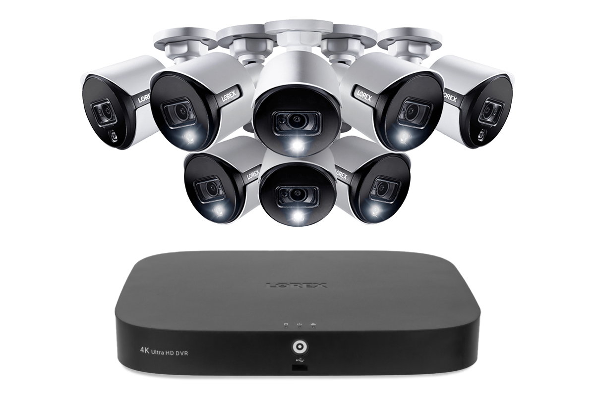 4K 8 Channel 2TB Wired NVR Security System with Smart Deterrence & Motion Detection Cameras - Home & Business Surveillance Solution for 24/7 Property Protection