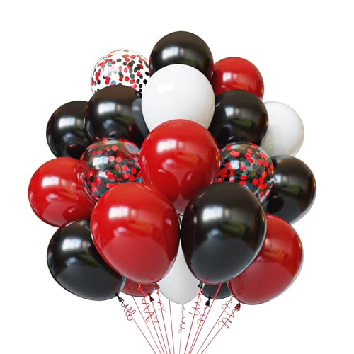 Black Red White Balloons