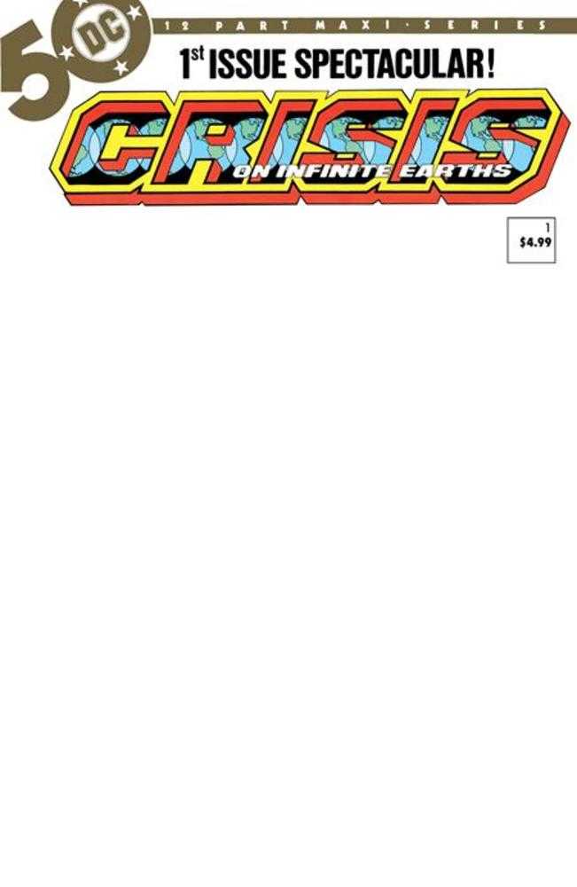 Crisis On Infinite Earths #1 (Of 12) Facsimile Edition - Blank Variant Cover C | DC Comics Collector's Item | Perfect for Comic Book Displays & Fan Collections