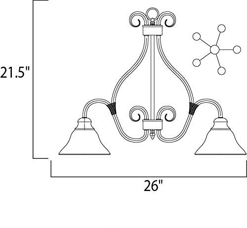 Maxim Pacific 5-Light Traditional Chandelier - Flush Mount Ceiling Light Fixture for Dining Room, Bedroom & Living Room - Elegant Lighting Solution for Home Decor