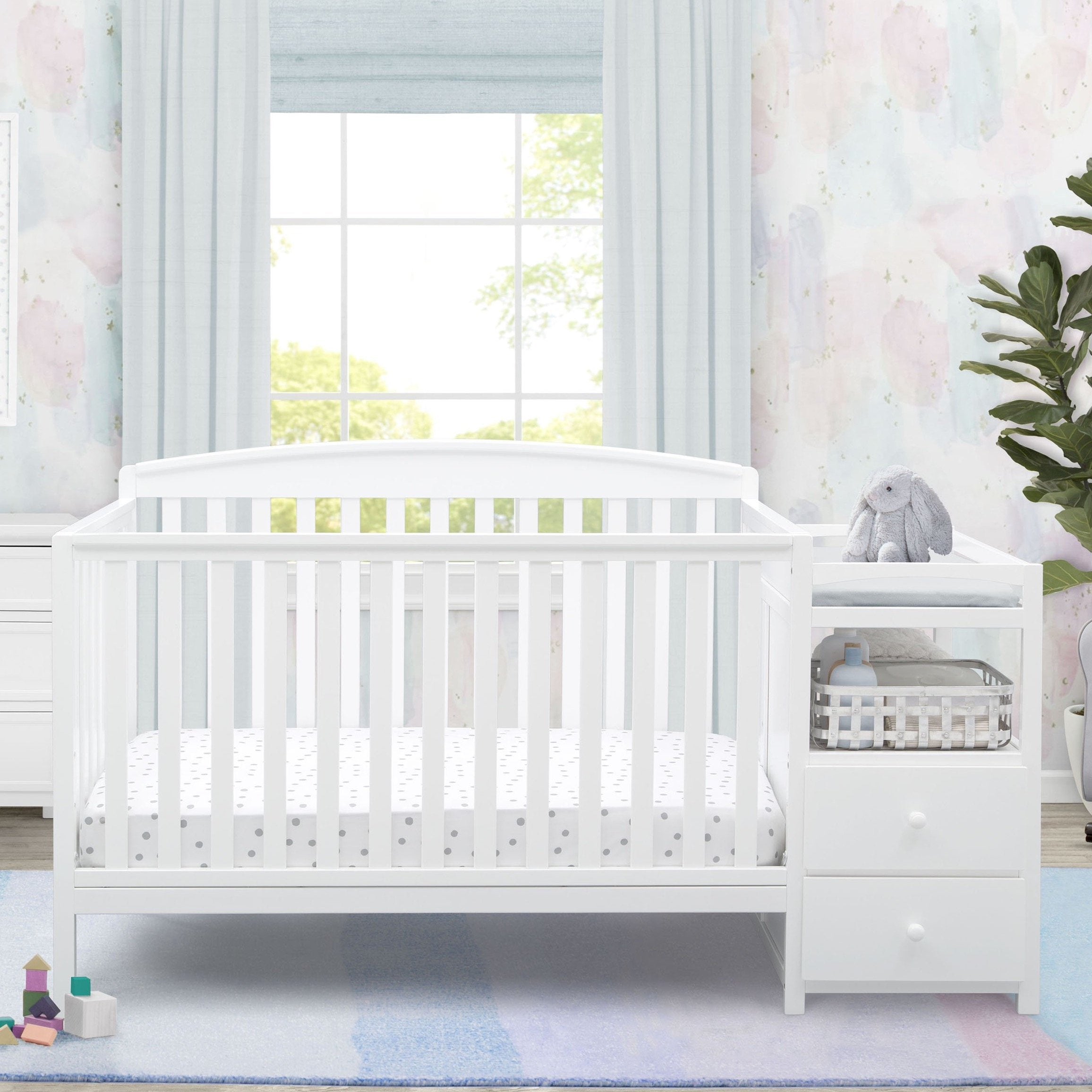 Royal Convertible Crib and Changer - 3-in-1 Baby Nursery Furniture Set with Toddler Bed & Dresser | Safe, Durable & Space-Saving for Newborns to Kids | Perfect for Nursery Rooms, Daycare Centers & Small Spaces