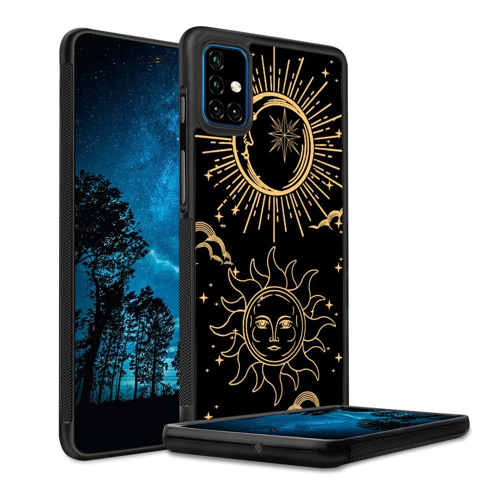 GZLIAORUNCS Custom Sun & Moon Design Samsung Galaxy A51 Case - Soft TPU Rubber & PC Anti-Slip Full Body Protective Cover | Perfect for Everyday Use, Travel & Outdoor Activities