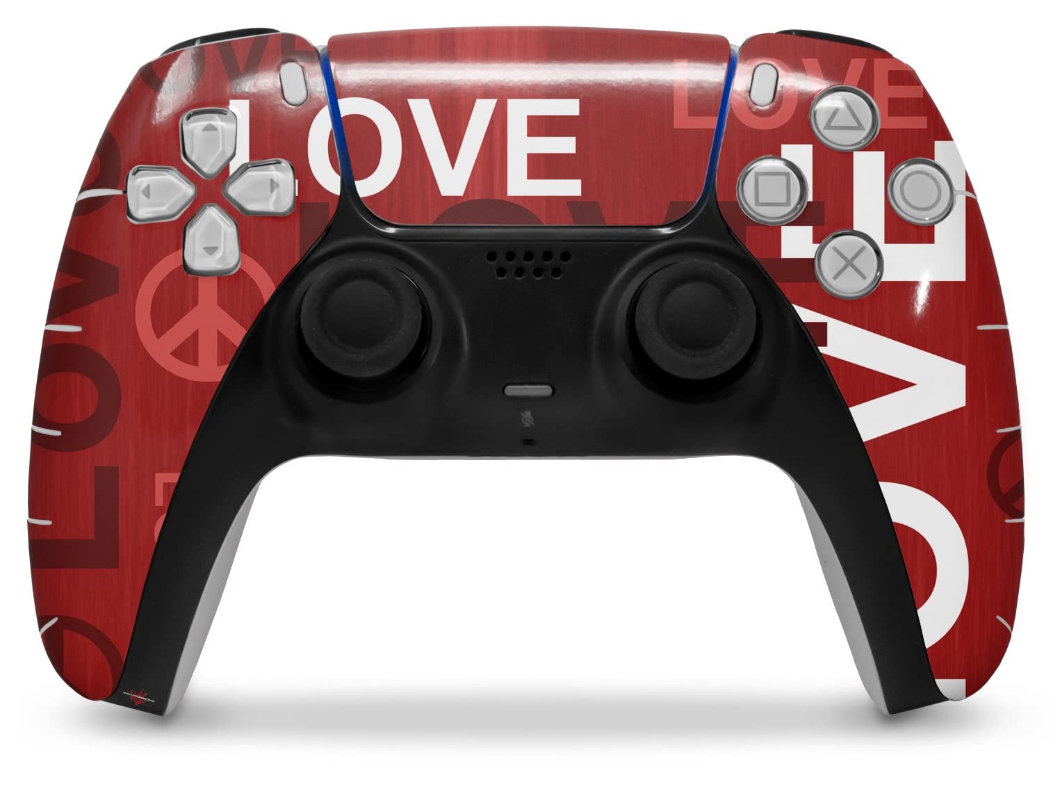 PS5 DualSense Controller Skin Wrap - Love & Peace Red for Gaming Protection