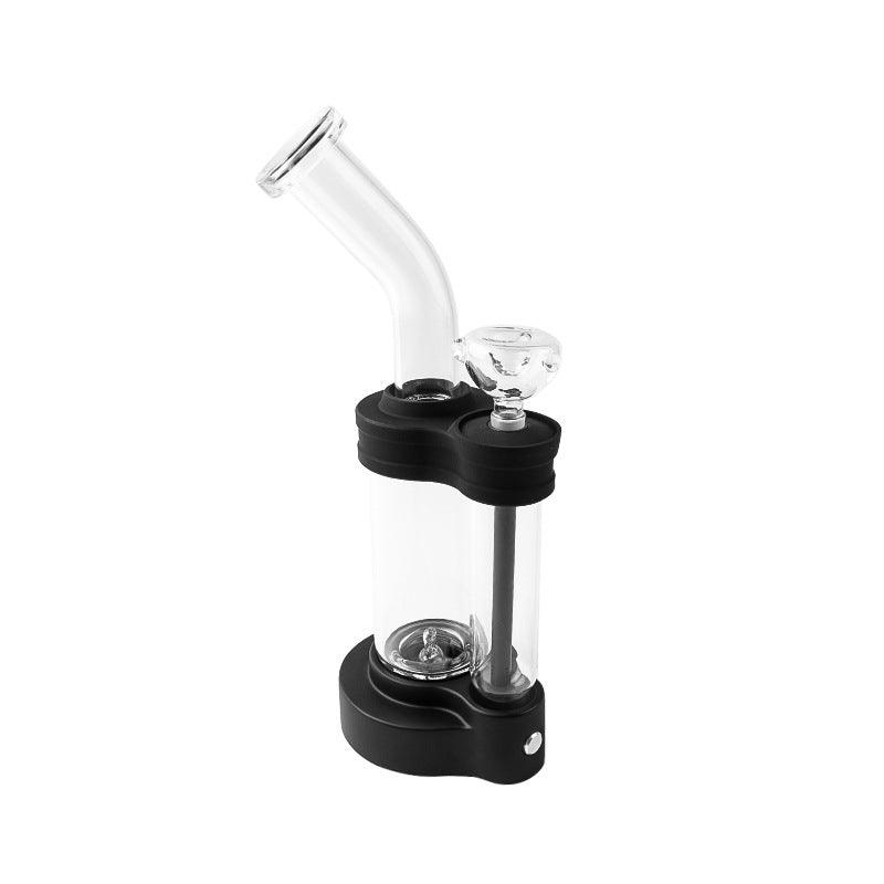 Premium Glass & Silicone Plasma Water Bong with Tactile Switch - Portable Lightweight Smoking Pipe for Smooth Hits | Perfect for Home Use, Travel & Outdoor Activities