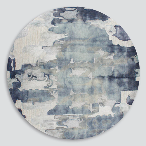 Baya Cape Brett Round Marine Rug 210cm - Soft Non-Slip Coastal Decor for Living Room, Bedroom, or Beach House