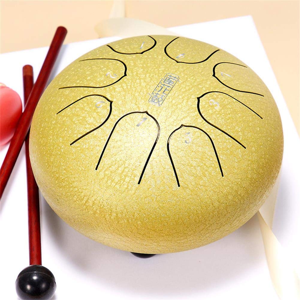 LAErper 6 Inch Steel Tongue Drum - 8 Tone C Tune Handpan Drum with Drumsticks & Carrying Bag | Professional German-Made Percussion Instrument for Meditation, Yoga & Music Therapy (Color: B)