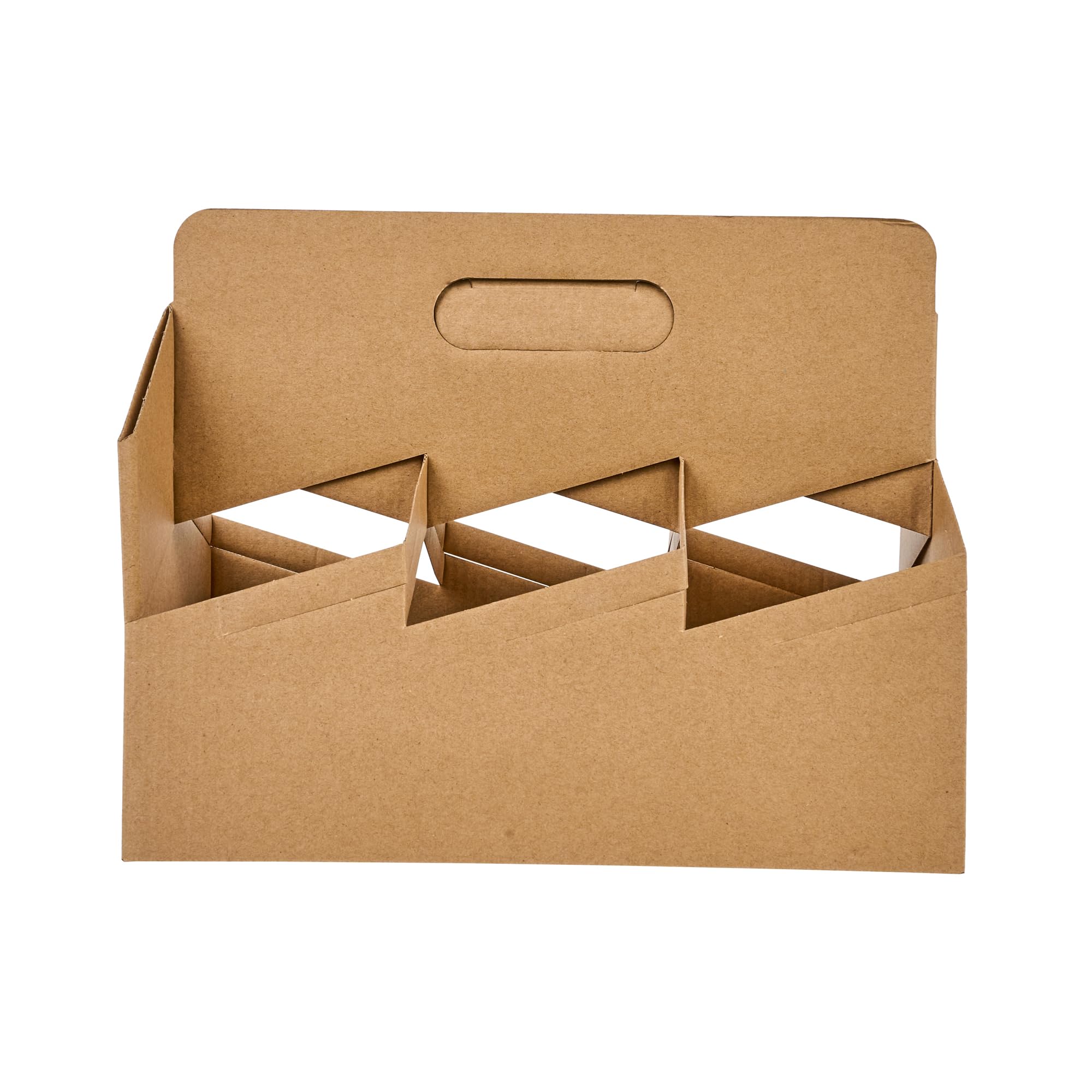 Restaurantware Altalena 100-Pack Disposable Drink Carriers with Handles - Kraft Paper Cup Holders for 6 Beverages | Perfect for Coffee Delivery, Takeout, and Catering Services