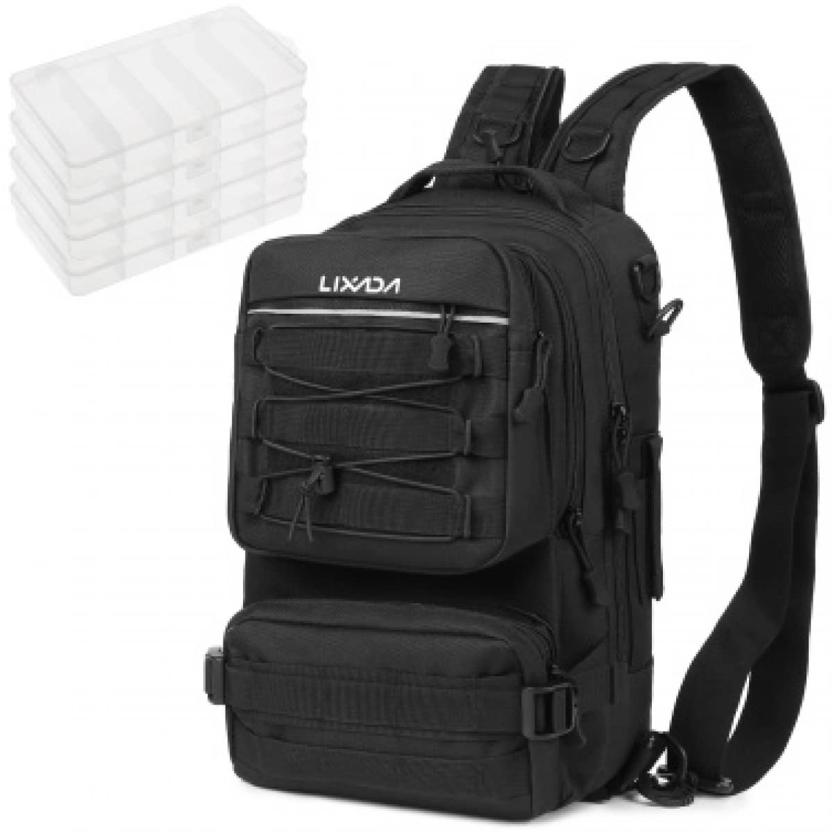 **Waterproof Fishing Tackle Backpack with 4 Removable Tackle Boxes – Large Storage Fishing Gear Bag for Outdoor, Kayak, and Boat Fishing – Durable Shoulder Backpack for Anglers**