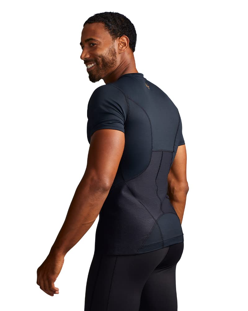 Tommie Copper Men's Back Support Compression Shirt for Pain Relief & Muscle Recovery - Ideal for Workouts, Posture Correction & Daily Comfort