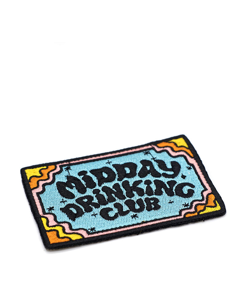 Midday Drinking Club Patch - Fun & Stylish Iron-On Embroidered Patch for Jackets, Hats & Bags - Perfect for Parties, Festivals & Casual Outings