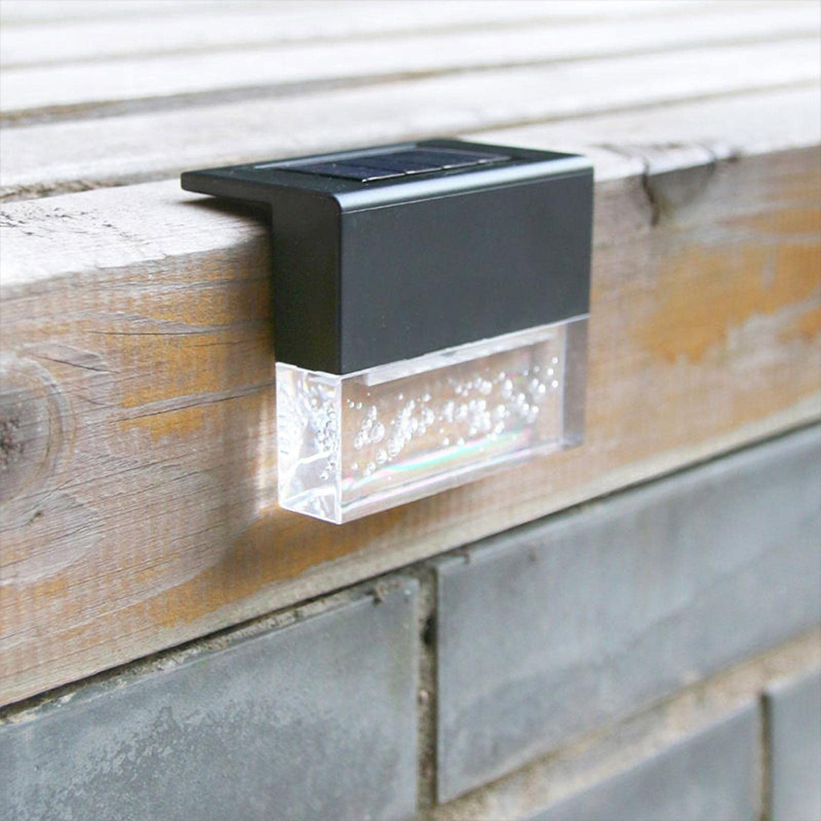 Solar Deck Lights Outdoor - Dimmable Waterproof IP65 LED Step Lights for Stairs, Fence, Wall - Color Changing Solar Powered Garden & Patio Decoration (1pc) - Perfect for Backyard, Pathway, and Landscape Lighting