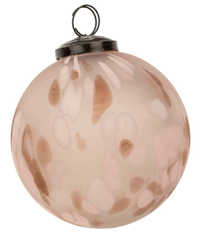 Pink Confetti Glass Christmas Ornament - Large Shatterproof Ball Decor for Holiday Tree, Party & Home Decoration - Perfect for Xmas, New Year, Wedding & Festive Celebrations