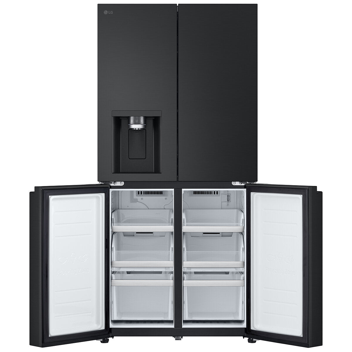 LG 508L French Door Refrigerator with Slim Non-Plumbed Ice and Water Dispenser - Matte Black (GF-LN500MBL) | Energy Efficient, Spacious Design for Modern Kitchens & Entertaining