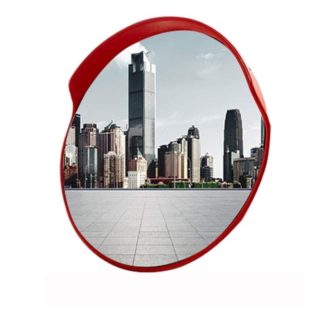 FXLYMR 100Cm Convex Security Mirror - Round PC Plastic Orange Safety Mirror for Outdoor Traffic & Parking Lot Blind Spot - Wide-Angle Lens for Enhanced Visibility - Perfect for Driveways, Warehouses & Intersections