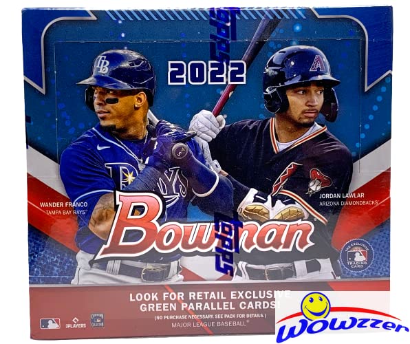 2022 Bowman Baseball 24-Pack Factory Sealed Retail Box - 288 Trading Cards with Rookie Cards & Autographs (Marcelo Mayer, Julio Rodriguez, James Wood) | Perfect for Collectors, Fantasy Sports Fans & Gift Giving