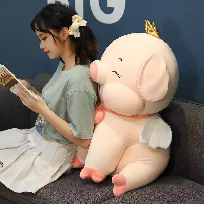 Giant Princess Stuffed Pig Plush Toy - Large Cute Pink Piggy Plushie for Girls, Kids Room Decor, Birthday Gifts, Nursery Cuddling & Photo Props