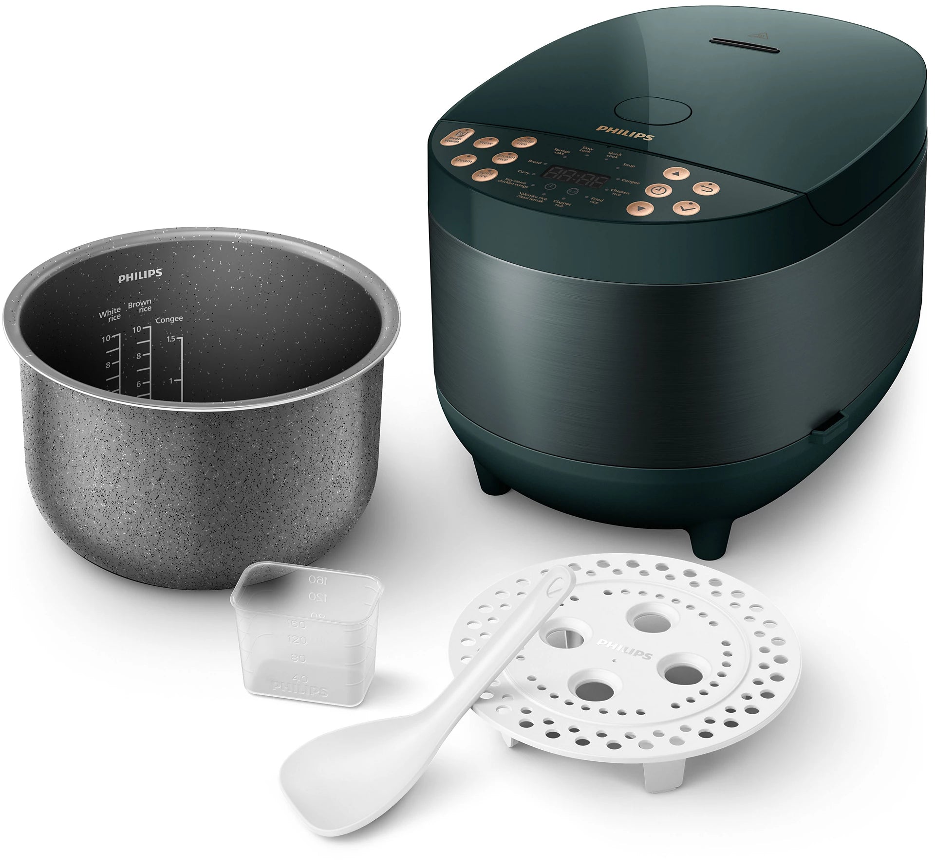 Philips Premium 3000 Series Digital Rice Cooker & Multi-Cooker - 10-in-1 Smart Cooking Functions for Rice, Soup, Stew & More | Perfect for Home Kitchen & Small Families