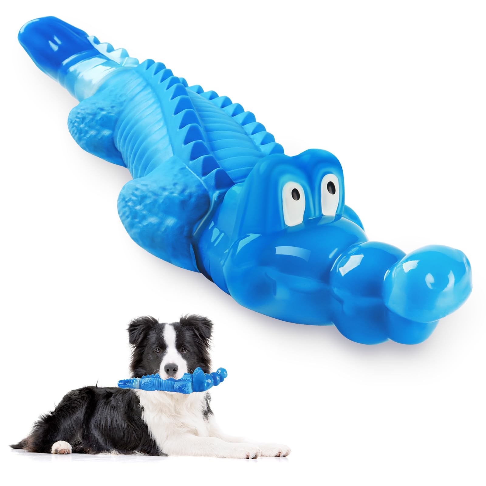 Indestructible Dog Chew Toys for Aggressive Chewers - Durable Large Breed Dog Toys for Medium & Big Dogs - Tough Blue Chewing Toy to Keep Pets Busy & Happy - Perfect for Playtime, Training & Anxiety Relief
