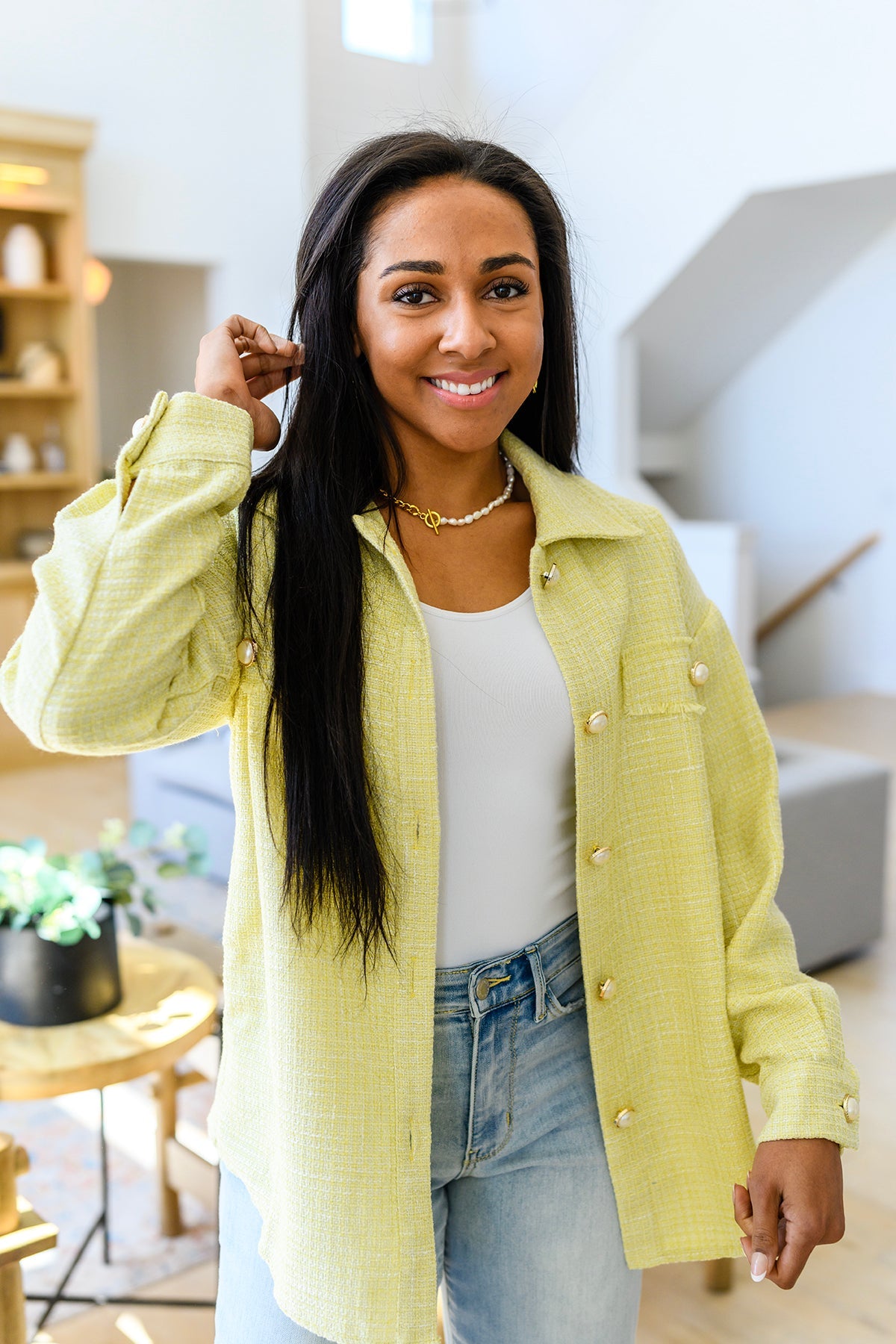 Yellow Daydreams Shacket - Cozy Overshirt for Women | Perfect for Fall Layering & Casual Outfits