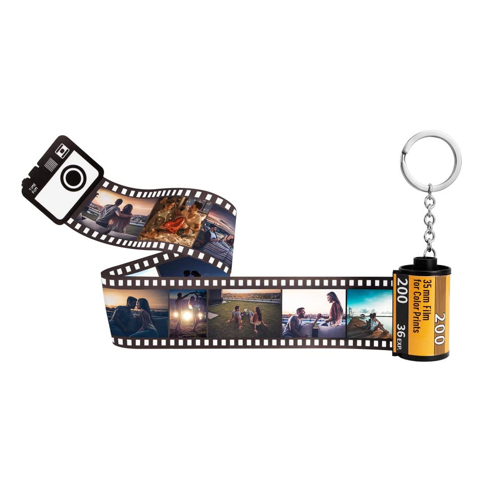 Custom Camera Film Keychain - Personalized Photo Film Roll Key Ring, Retro Colorful Reel Album for Anniversary, Mother's Day Gift - Perfect for Preserving Memories, Travel Souvenirs & Unique Photo Gifts