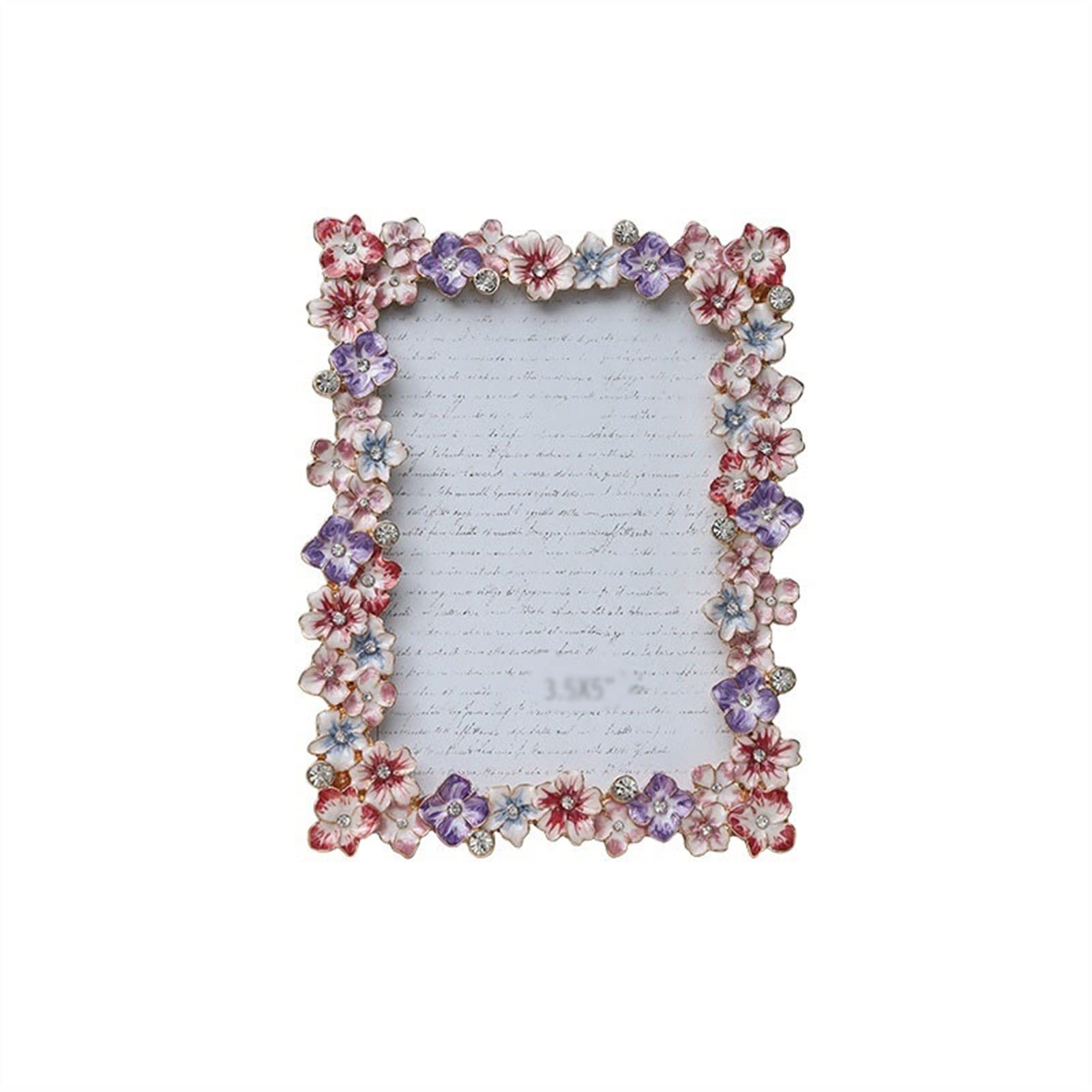 Vintage Metal Photo Frame Set with Embossed Oval Floral Design - Diamond Retro Picture Frames for Desktop Display, Home Decor & Craft Storage | Perfect for Wall Art, Wedding Photos, and Office Decoration