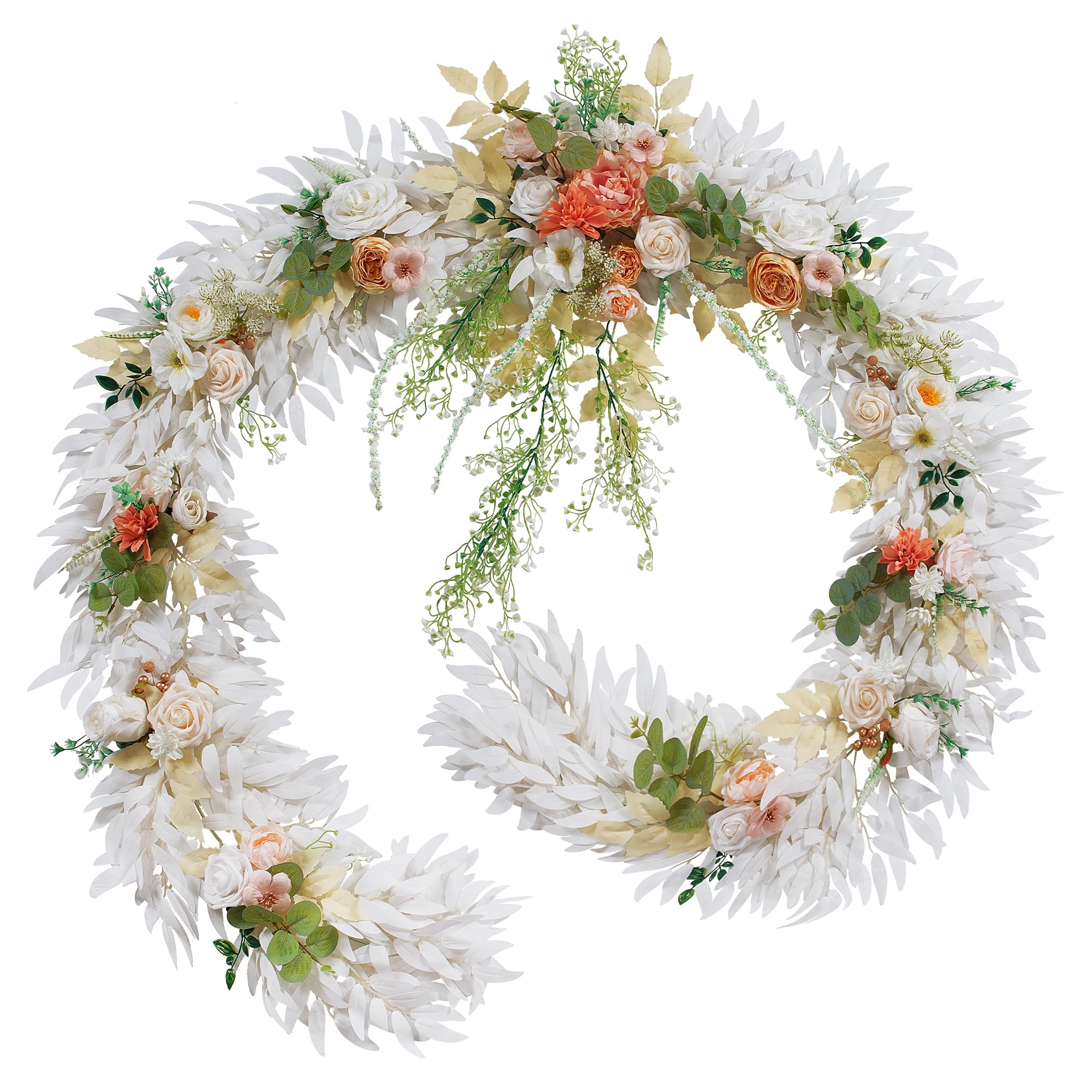 9FT Wedding Arch Flower Garland - Handmade Floral Decor for Wedding Ceremony, Reception, Head Table - Elegant and Charming Wedding Decoration for Indoor/Outdoor Events