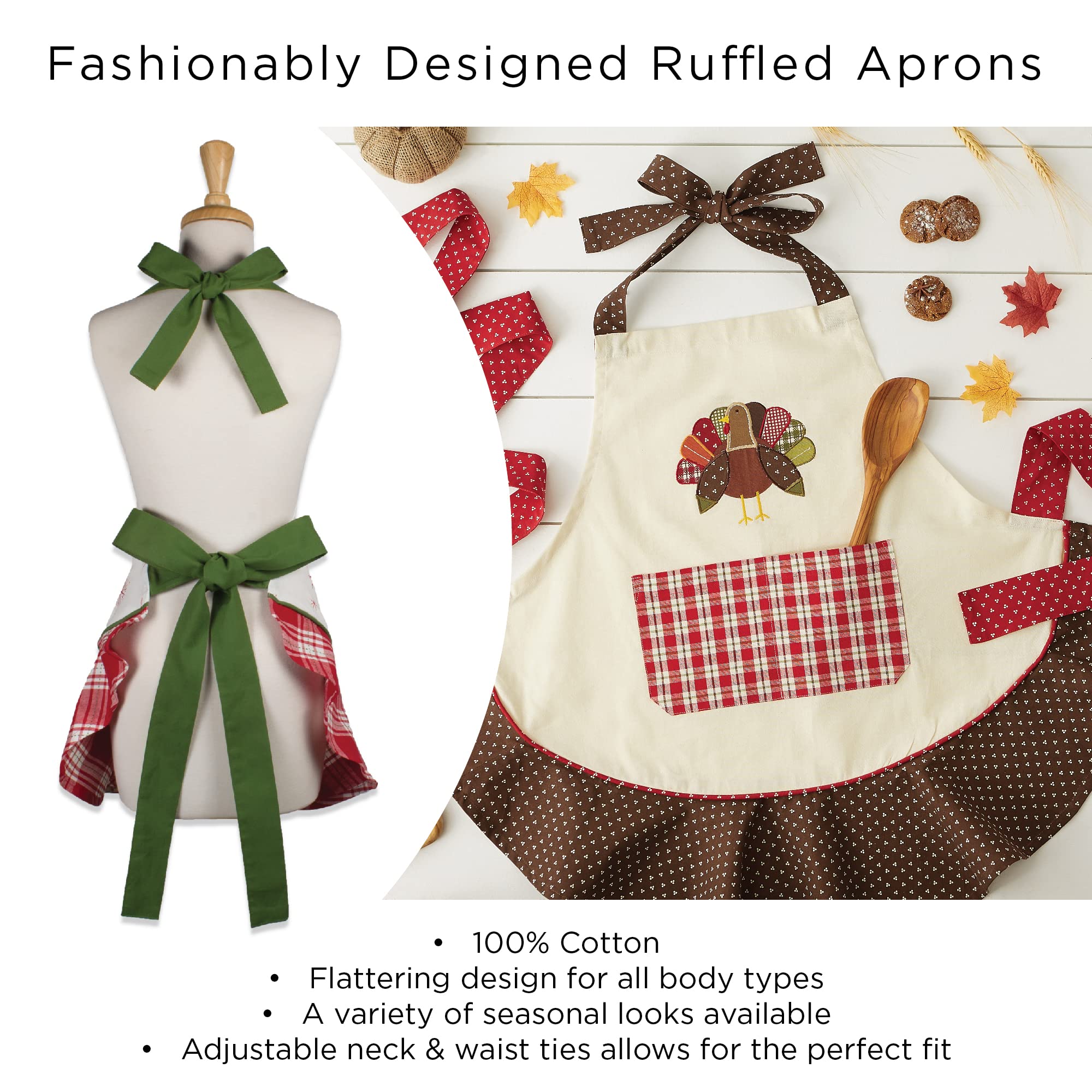DII Women's Fall & Thanksgiving Kitchen Apron - Stylish & Durable Cooking Apron for Holiday Baking, Hosting & Family Gatherings