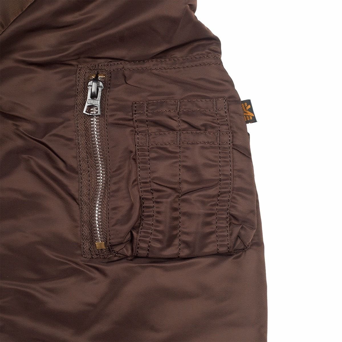Alpha Industries MA-1 US Army Pilot Flight Bomber Jacket - Military Aviation Jacket for Men, 2XL (Dark Chocolate Brown/Orange) - Perfect for Outdoor Adventures, Casual Wear & Military Enthusiasts
