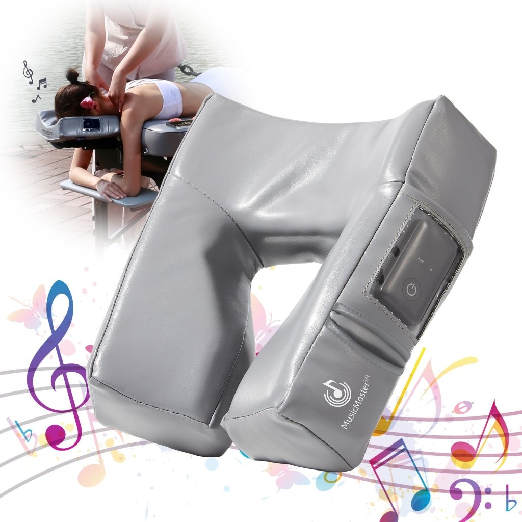 MusicMaster High Fidelity Bluetooth Music Pillow with Ergonomic Face Cushion - Wireless Massage Pillow for Neck & Back Pain Relief, Cream Color - Perfect for Home, Office & Travel Relaxation