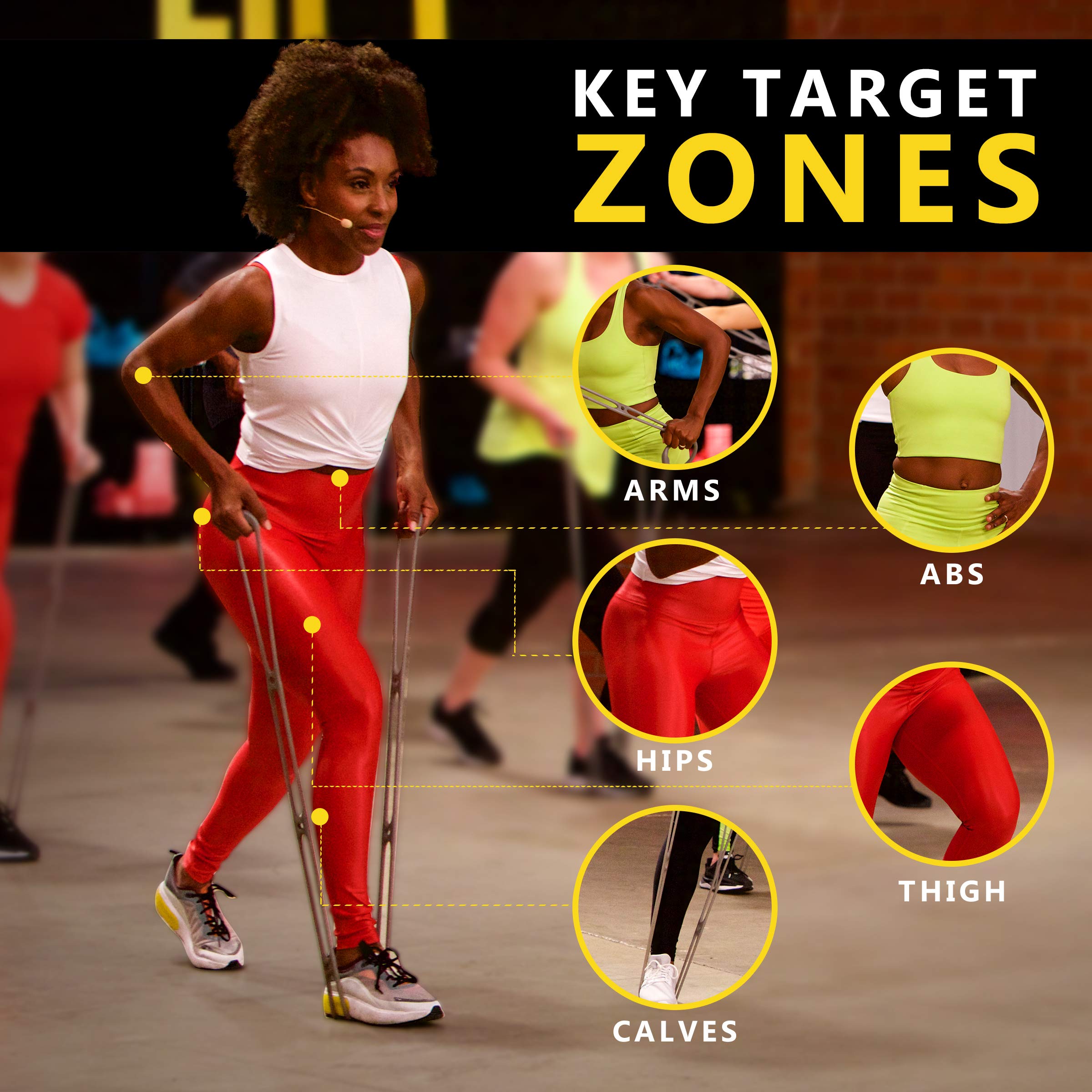7-Ring Adjustable Resistance Bands for Home Workouts - Walk at Home Exercise Bands for Fitness, Strength Training & Recovery - Perfect for Indoor Walking Programs, Physical Therapy & Stretching Routines