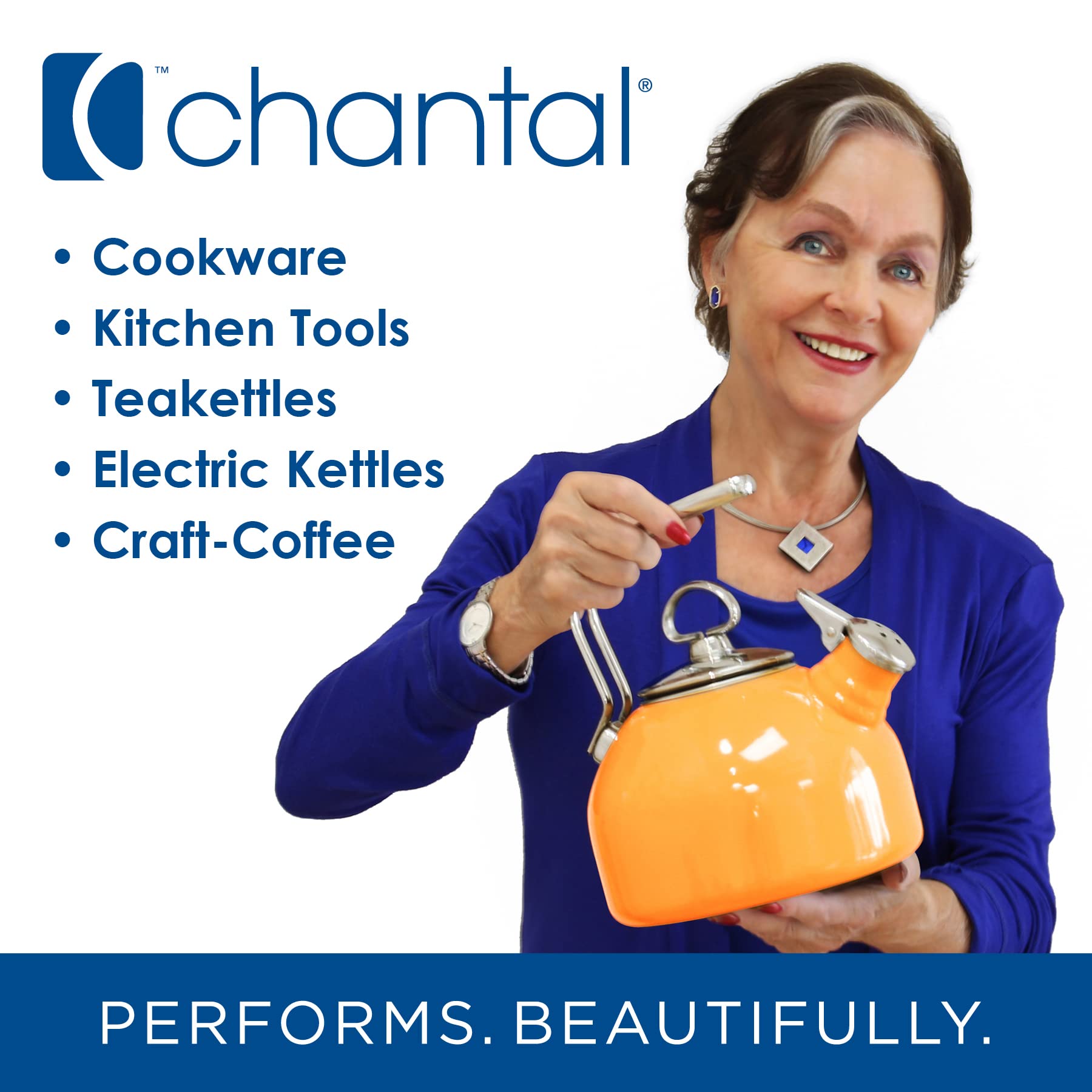 Chantal Vincent 1.75 Quart (7 Cup) Stainless Steel Electric Kettle with Temperature Control - Fast Boiling for Coffee, Tea & Hot Beverages - Perfect for Home, Office & Kitchen Use