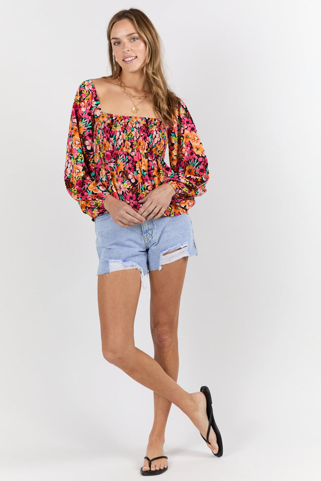 Darling Days Black Floral Print Women's Blouse - Elegant Floral Top for Casual Wear, Office & Date Night Outfits | Trendy Spring Summer Tops for Women