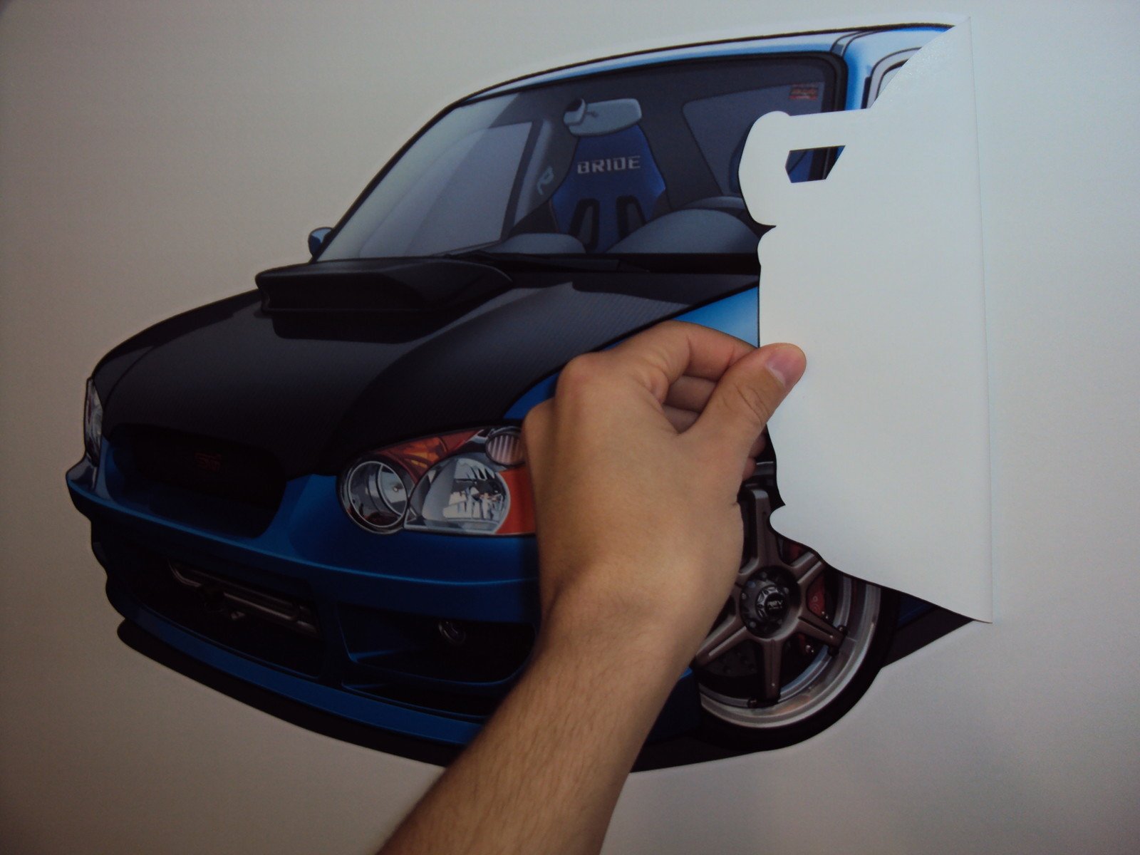 Mini Cooper Cartoon Car Wall Decal - 4ft Large Sticker for Man Cave & Boys Room Decor