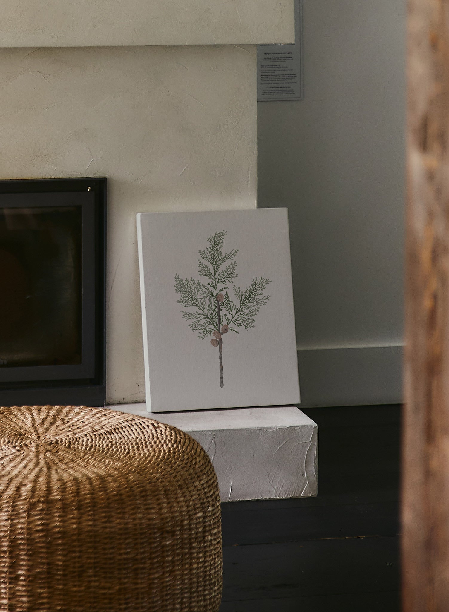 Merry Bough Canvas Wall Art - Hand Painted Christmas Tree Decor for Home, Living Room & Office - Perfect Holiday Gift & Seasonal Decoration