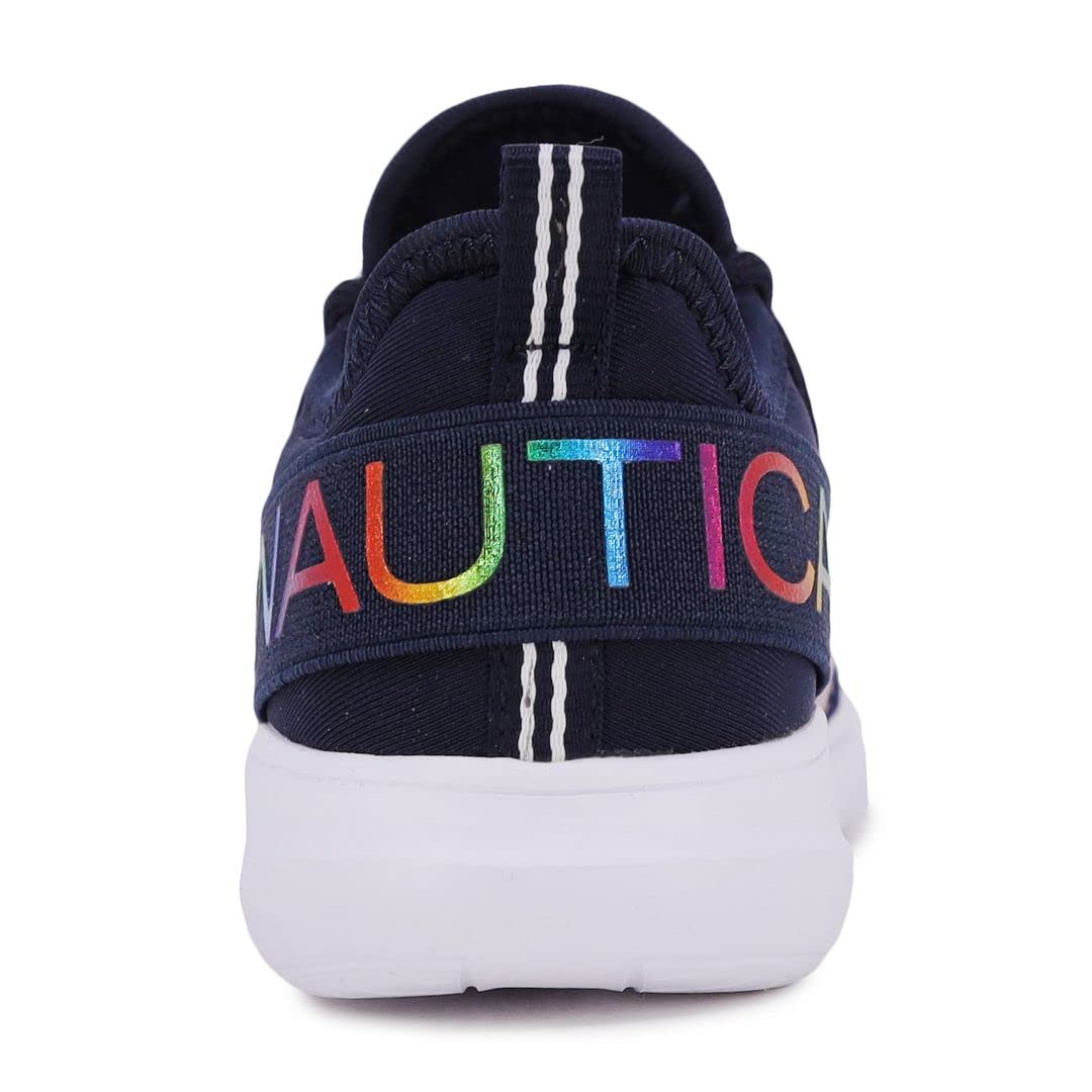Nautica Kids Girls Metallic Fashion Sneakers - Lightweight Running Shoes for Toddler Little Kid Big Kid - Lace-Up Athletic Shoes for School Play Sports Outdoor Activities