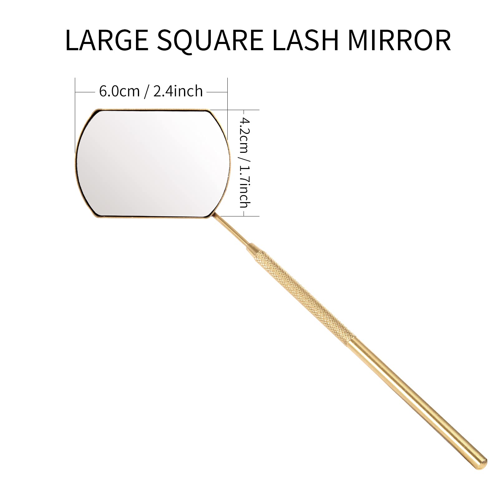 60mm Extra Large Lash Mirror for Eyelash Extensions - Detachable Stainless Steel Makeup Mirror with Stand (Gold) - Perfect for Professional Lash Artists & Home Beauty Routines