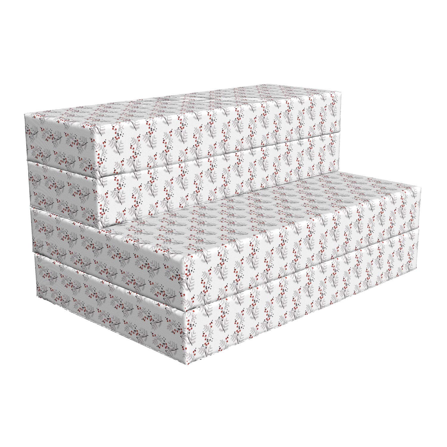 Ambesonne Floral Foldable Mattress with Curvy Dotted Branches Design - 74.8