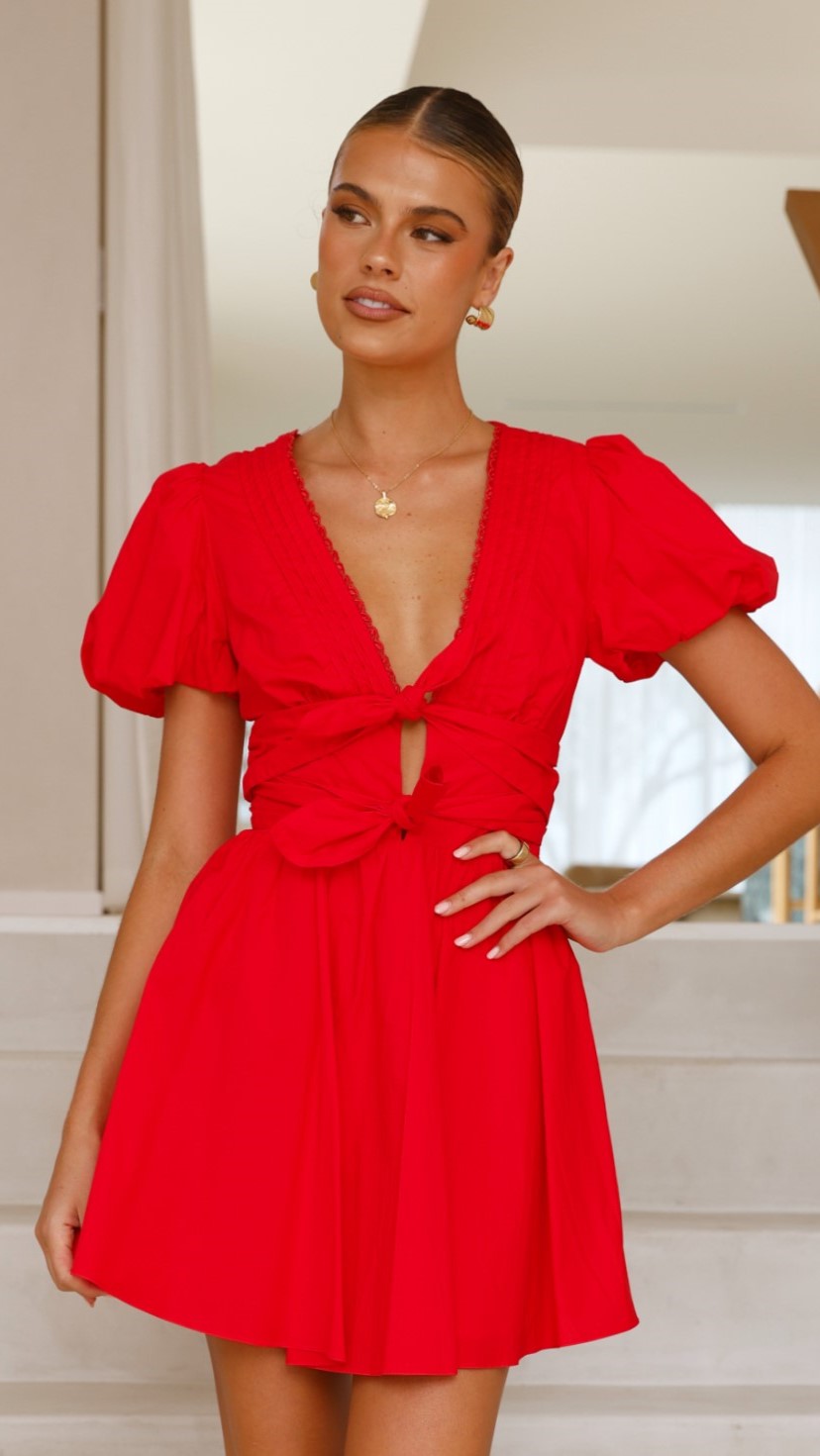 Kaloni Mini Dress in Red - Sexy & Stylish Summer Party Outfit for Women | Perfect for Dates, Clubs & Night Out