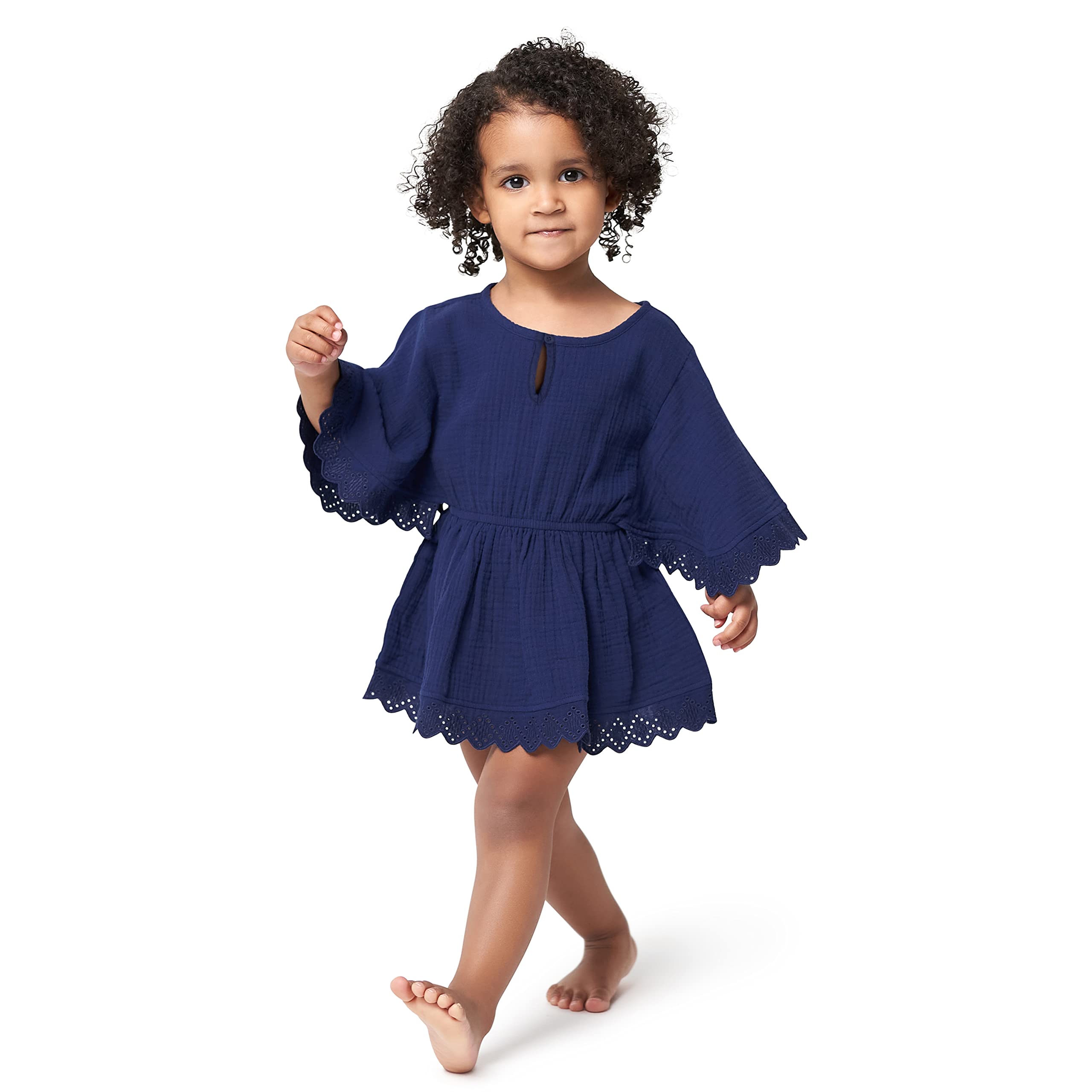 Gerber Baby Girls' Toddler Kaftan Swim Cover Up - UV Protection Beach Dress for Toddlers - Perfect for Pool, Beach & Summer Outings