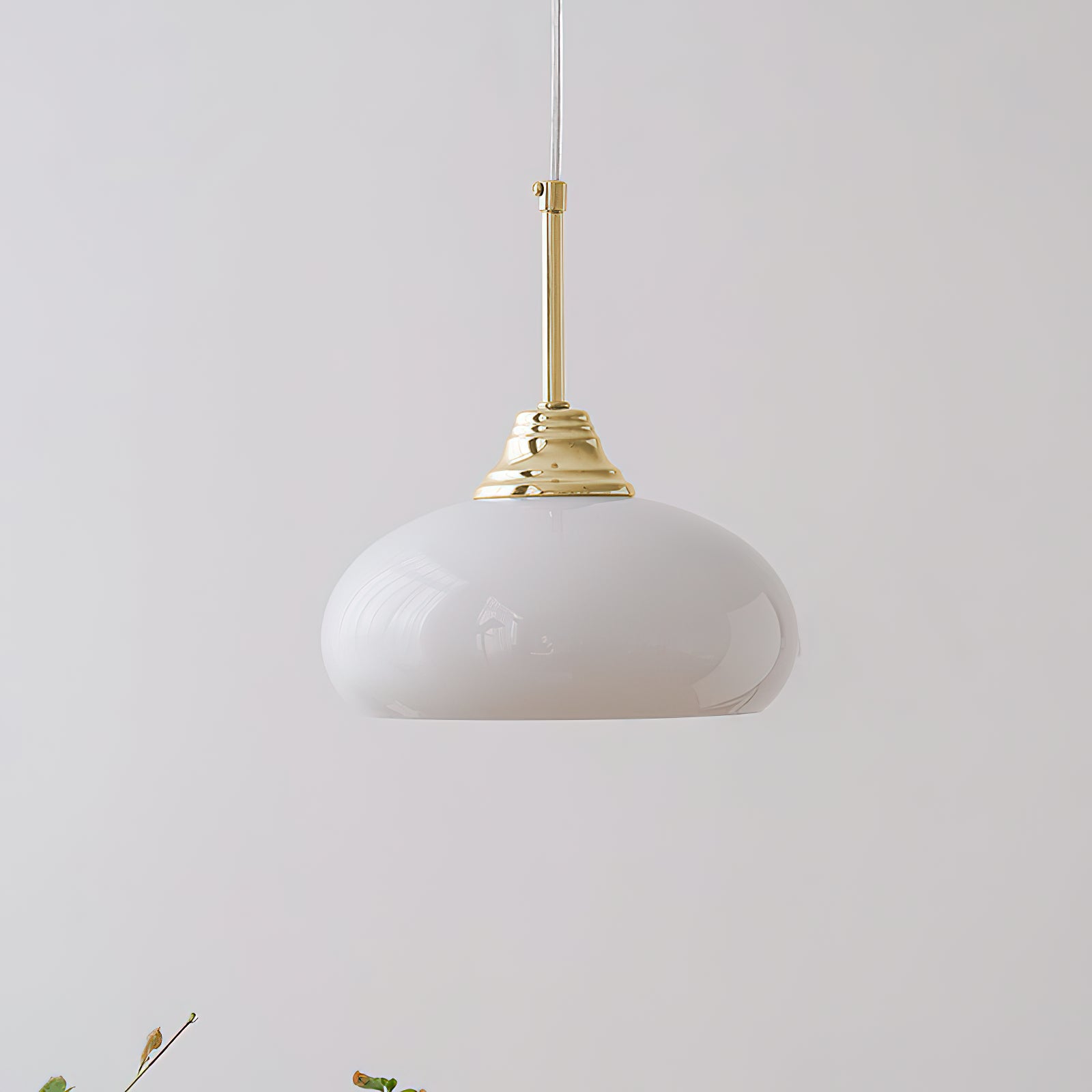 Modern Cream Glass Pendant Light - Elegant Hanging Chandelier for Kitchen Island, Dining Room & Bedroom Lighting - Dimmable LED Ceiling Fixture with Frosted Shade