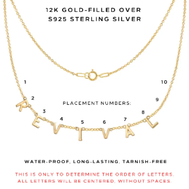 Personalized Letter Necklace - Custom Name/Word Engraved Jewelry for Women - Perfect Gift for Birthday, Anniversary & Valentine's Day - Elegant Layering Necklace for Everyday Wear
