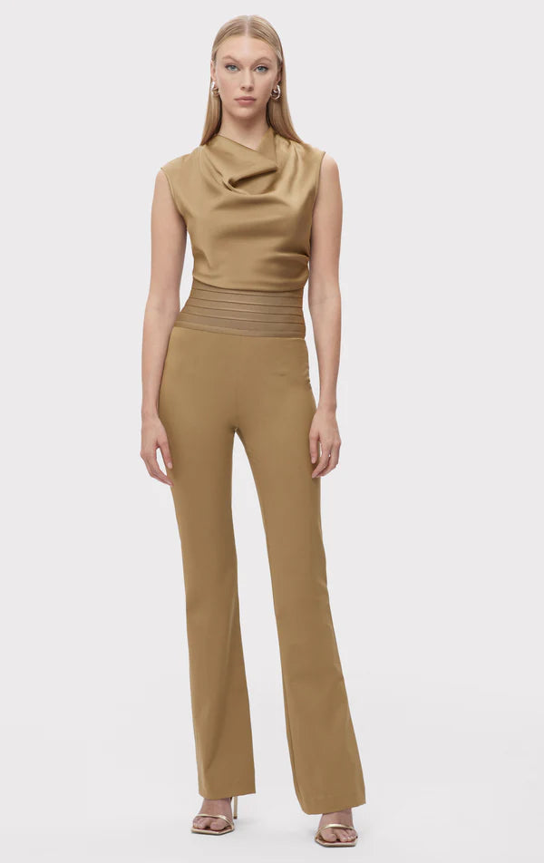 Emery Pants for Women - High Waisted Casual Trousers in Latte Brown | Perfect for Office, Travel & Everyday Wear