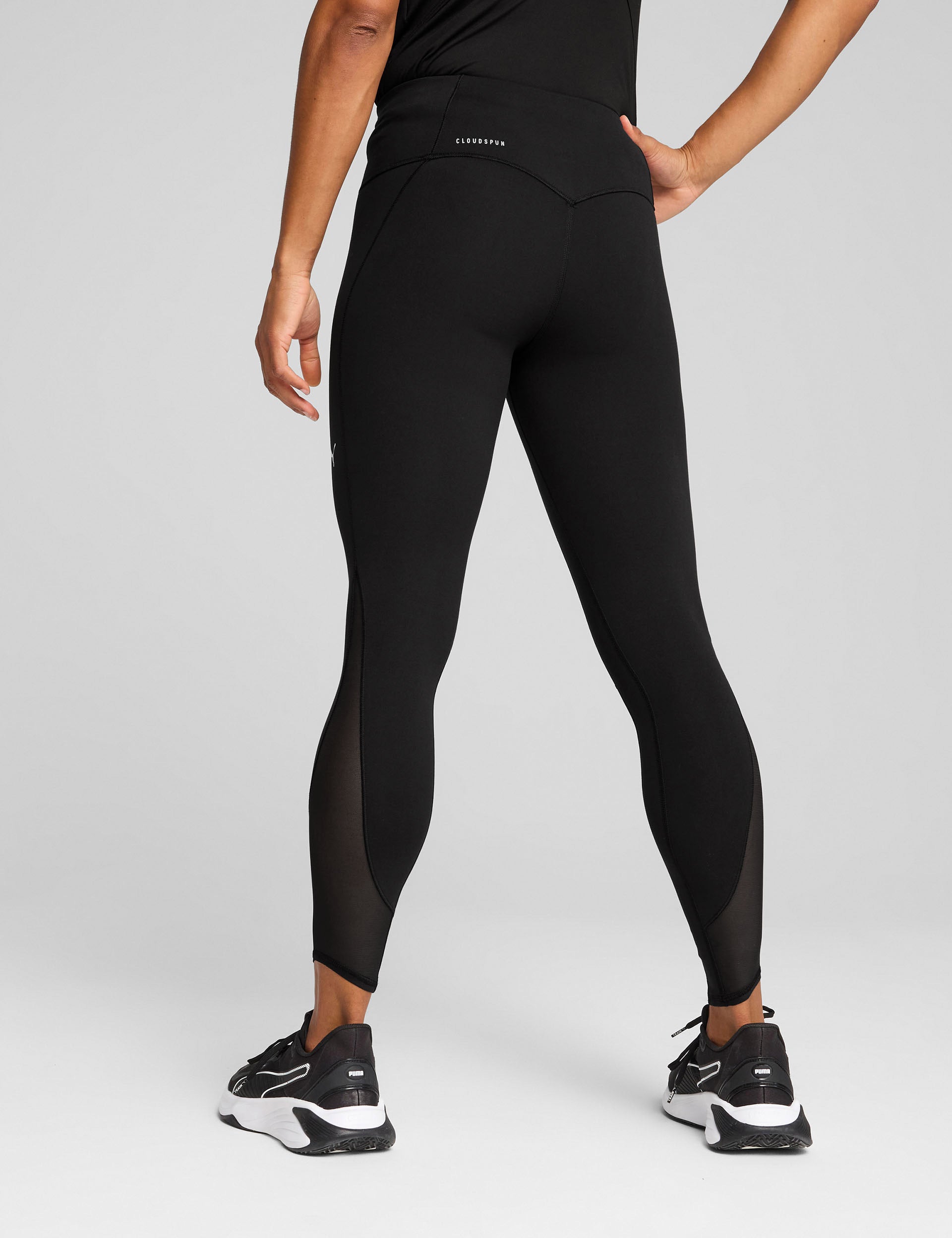 Cloudspun Soft Mesh High Waisted 7/8 Tights for Women - Breathable Workout Leggings, Yoga Pants & Running Tights in Black - Perfect for Gym, Lounge & Everyday Wear