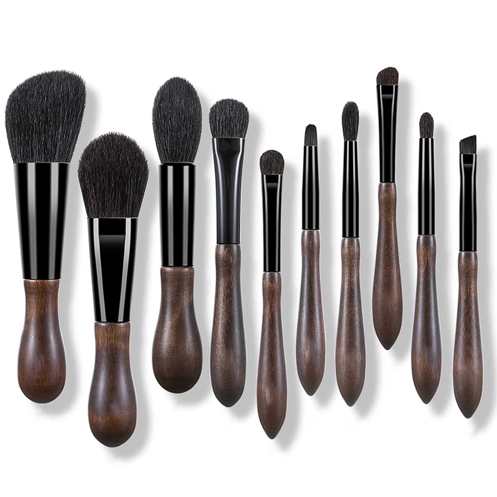 Premium Natural Goat Hair Makeup Brush Set - Professional Soft Bristle Cosmetic Brushes for Makeup Artists & Beauty Enthusiasts | Travel-Friendly Portable Makeup Kit for Flawless Foundation, Blending & Contouring
