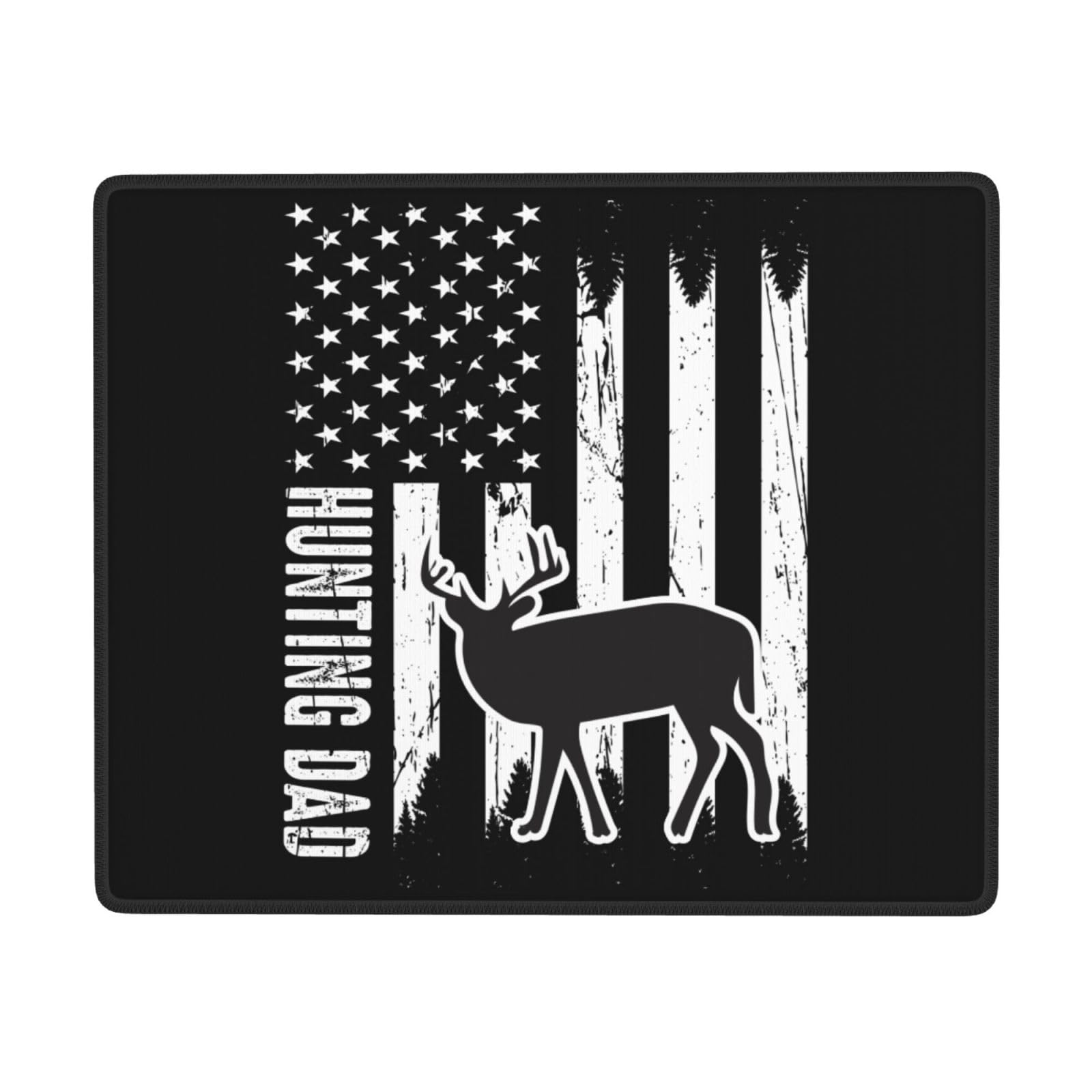 SIYTUAU Patriotic Hunting Dad Mouse Pad - USA Flag Design, Waterproof & Non-Slip Rubber Base - 7x9 Inch Gaming & Office Mousepad for Laptop/PC - Perfect for Home Office, Gaming Setup & Workstation Accessories