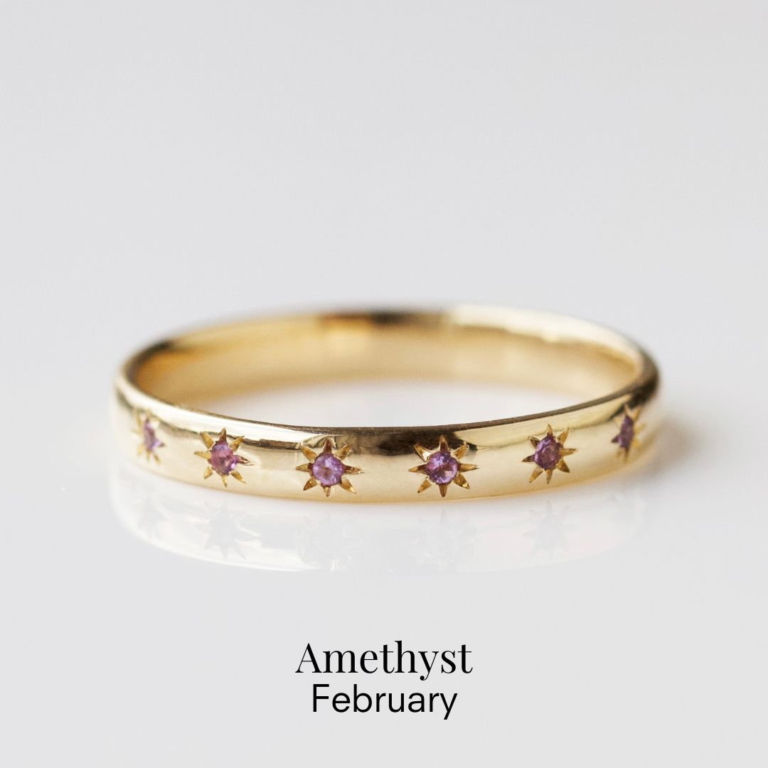 Birthstone Ring Set with Icon Star Design - Perfect for Birthdays, Anniversaries & Special Occasions