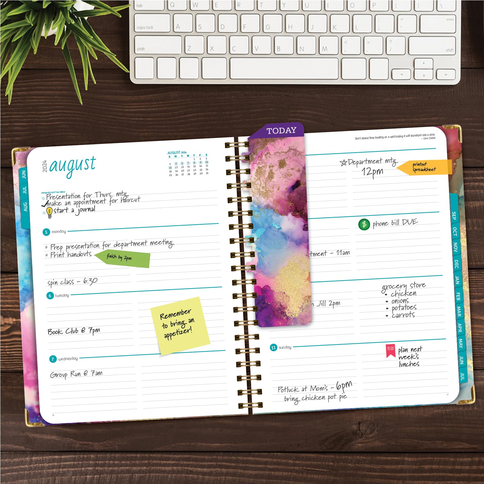 2024-2025 Hardcover Academic Planner - June 2024 to July 2025, 8.5