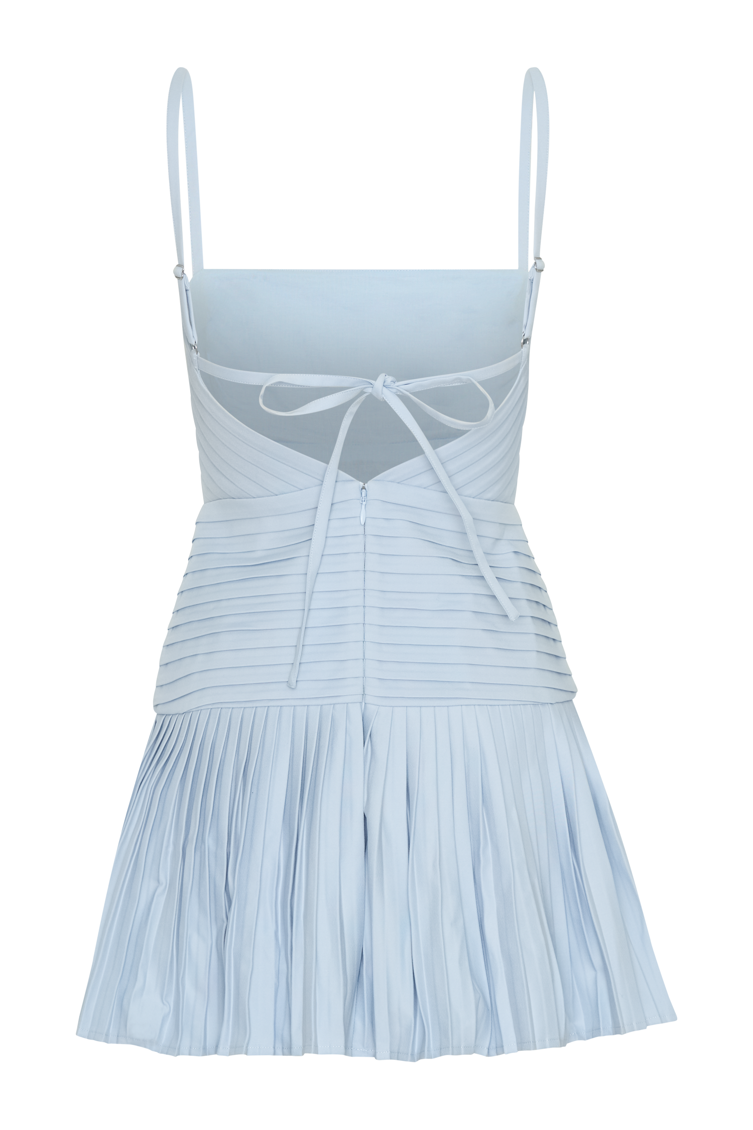 Rylee Multi Pleat Mini Dress - Ice Blue | Flowy Summer Dress for Women | Perfect for Beach, Party & Casual Outings