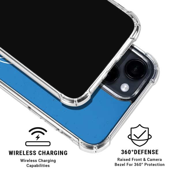 Official NFL Los Angeles Chargers Distressed Design Clear Phone Case for iPhone 15 - Durable Protective Cover - Perfect for Game Days, Travel & Everyday Use